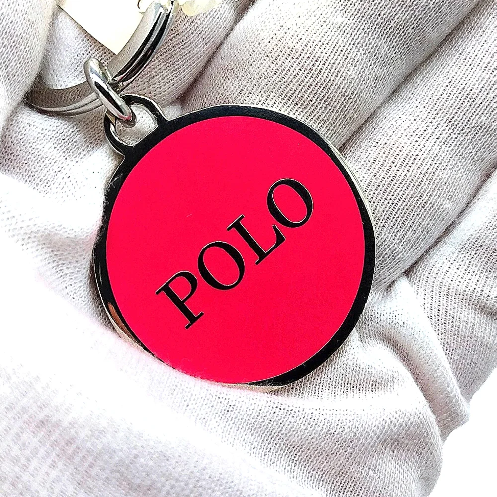 POLO RALPH LAUREN Vintage Dual Sided Pink Keychain Fob Purse charm-NWOT - Picture 4 of 5
